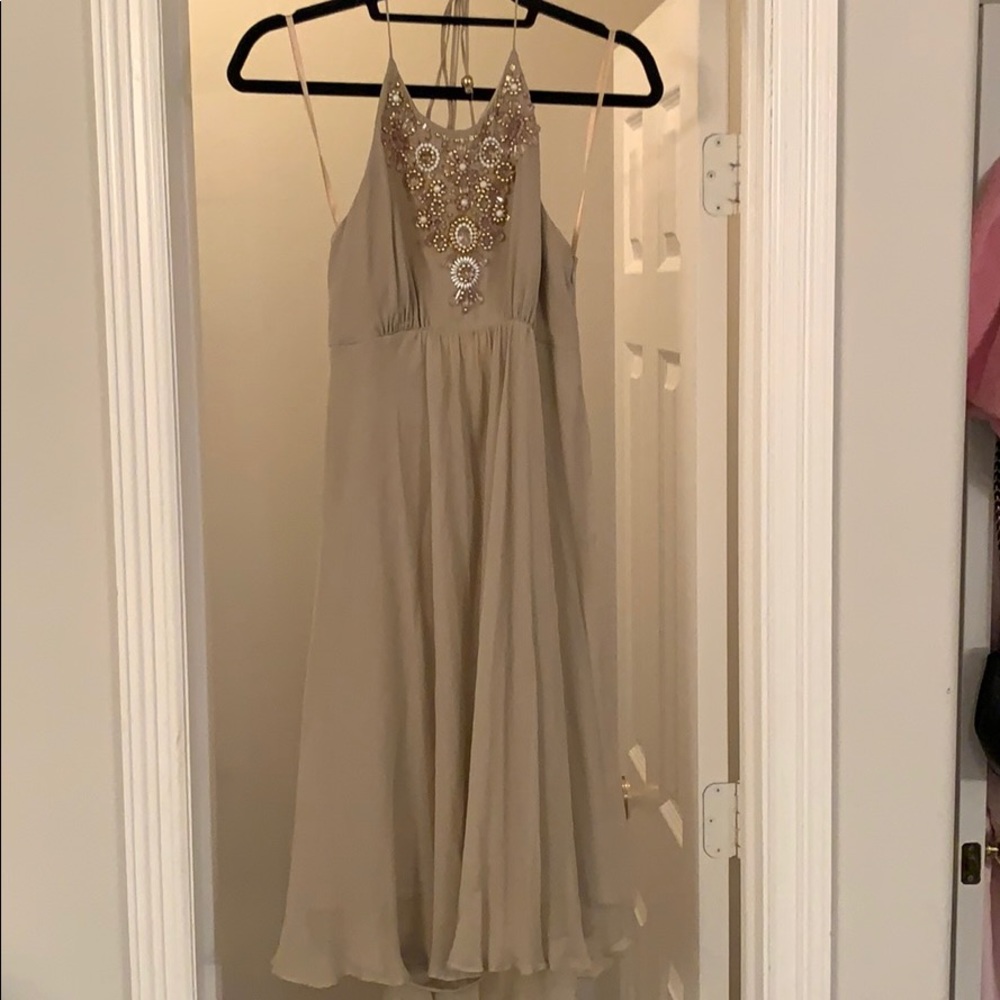 Hilo halter dress with beading detail